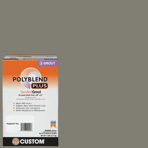 Custom Building Products - PBPG097-4 - Polyblend Plus Indoor and Outdoor Natural Gray Sanded Grout 7 lb