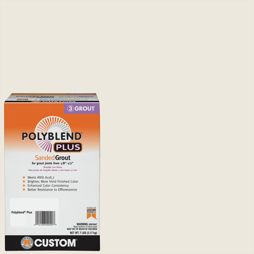 Custom Building Products - PBPG3817-4 - Polyblend Plus Indoor and Outdoor Bright White Sanded Grout 7 lb