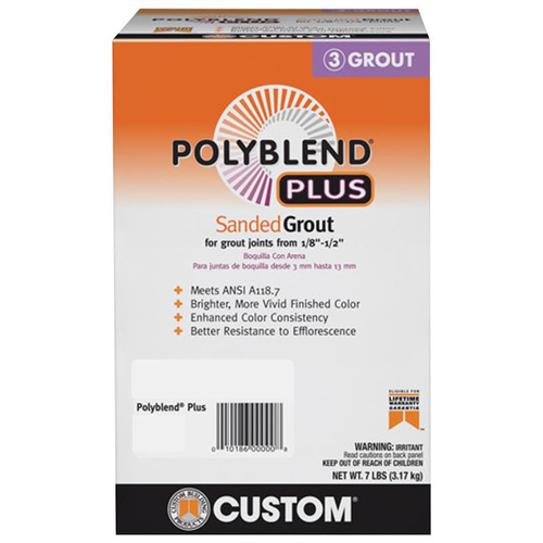 Custom Building Products - PBPG6407-4 - Polyblend Plus Indoor and Outdoor Arctic White Sanded Grout 7 lb