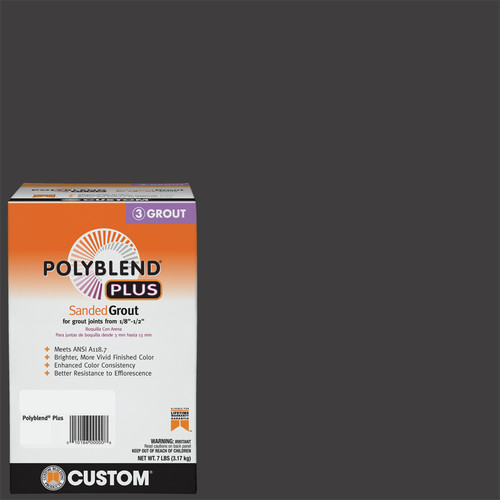 Custom Building Products - PBPG607-4 - Polyblend Plus Indoor and Outdoor Charcoal Sanded Grout 7 lb