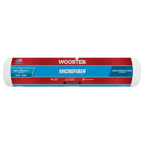 Wooster Microfiber 14 in. W X 3/8 in. Paint Roller Cover 1 pk - R523-14 -