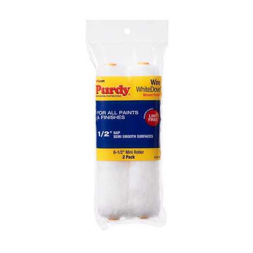 Purdy - 140605064 - White Dove Woven Dralon Fabric 6.5 in. W X 1/2 in. Mini Paint Roller Cover 2 pk