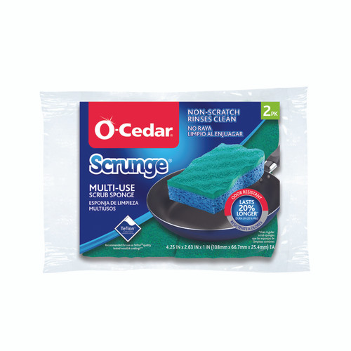 O-Cedar - 169431 - Scrunge Non-Scratch Scrubber Sponge For Multi-Purpose 4.25 in. L 2 pk