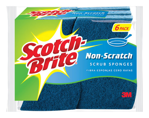 3M - 526-6 - Scotch-Brite Non-Scratch Scrubber Sponge For Multi-Purpose 4.4 in. L 6 pk