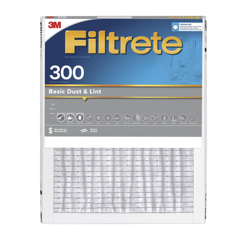 3M - 300-4 - Filtrete 16 in. W X 20 in. H X 1 in. D 5 MERV Pleated Filter Dust 1 pk