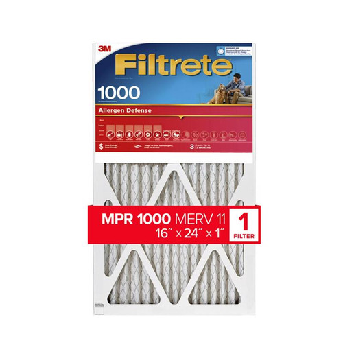 3M - AL25-4 - Filtrete 16 in. W X 24 in. H X 1 in. D 11 MERV Pleated Allergen Air Filter 1 pk