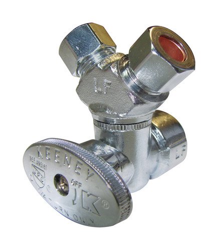 Plumb Pak - PP2901VLF - 1/2 in. FIP X 3/8 in. Compression Brass 3-Way Valve