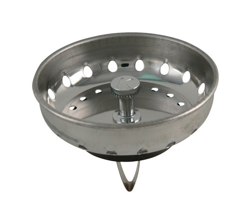 Plumb Pak - PP820-50 - 3-1/2 in. D Brushed Stainless Steel Strainer Basket Silver