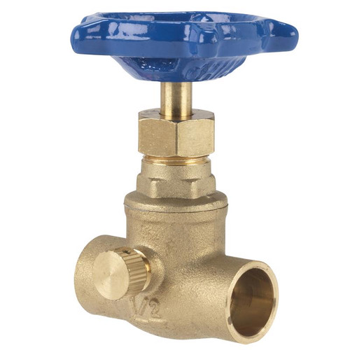 Homewerks - 220-4-12 - 1/2 in. Sweat X 1/2 in. Sweat Brass Stop and Waste Valve
