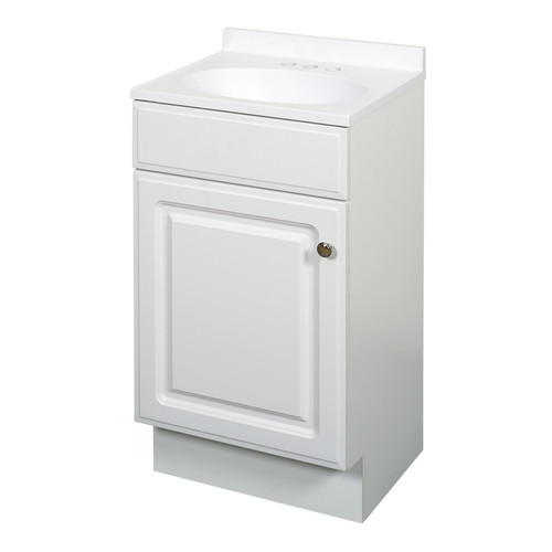 Zenith Products - RBC18WW - Single White Vanity Combo 18 in. W X 16 in. D X 35 in. H