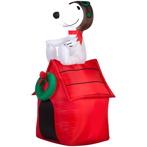 Gemmy - 19373 - LED Peanuts 3.5 ft. Snoopy on House Inflatable