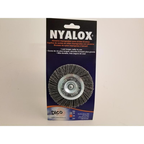 Dico - 541-771-3 - NYALOX 3 in. Coarse Crimped Mandrel Mounted Wheel Brush Nylon 2500 rpm 1 pc