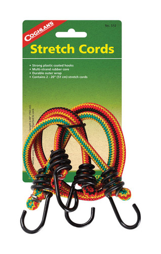 Coghlan's - 512 - Multicolored Bungee Stretch Cord 20 in. L X 0.315 in. 99 lb 2 pk