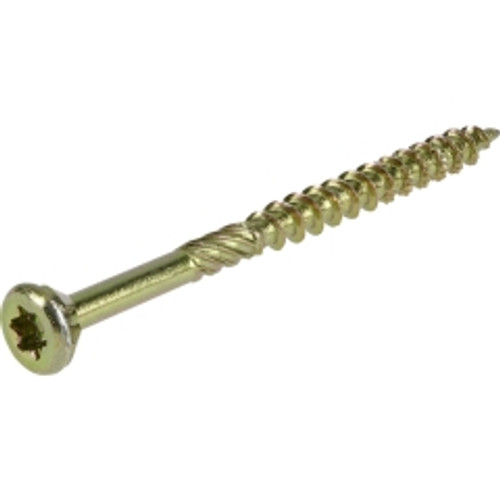 Hillman - 48583 - Power Pro No. 9 x 2-1/2 in. L Star Yellow Zinc Wood Screws 1 lb. - 100/Pack