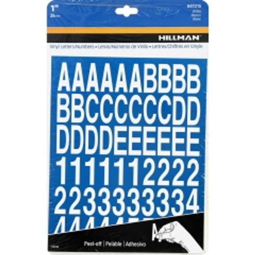 Hillman - 847215 - 1 in. White Vinyl Self-Adhesive Letter and Number Set 0-9, A-Z 228/pc.