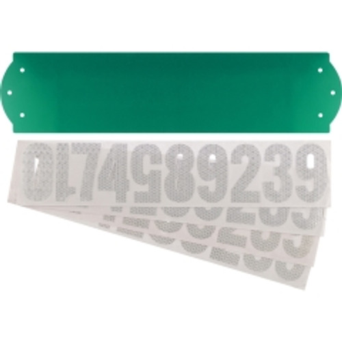 Hillman - 840271 - Gloss Green Die-Cast Zinc Rectangle Reflective 911 Address Kit