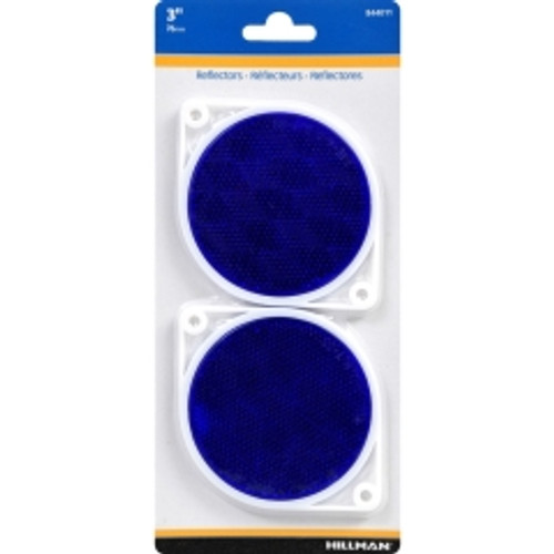 Hillman - 844011 - 3 in. Round Blue Reflectors - 2/Pack