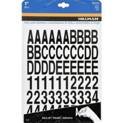 Hillman - 847212 - 1 in. Black Vinyl Self-Adhesive Letter and Number Set 0-9, A-Z 228/pc.