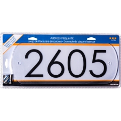 Hillman - 847384 - White Plastic Rectangle Modern Address Kit