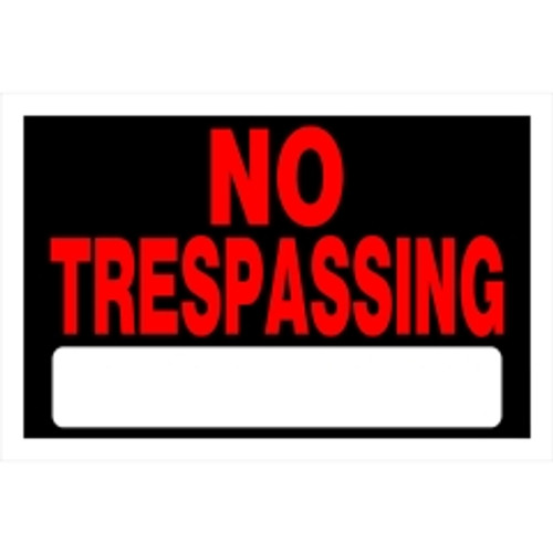 Hillman - 839904 - English Black No Trespassing Sign 8 in. H x 12 in. W