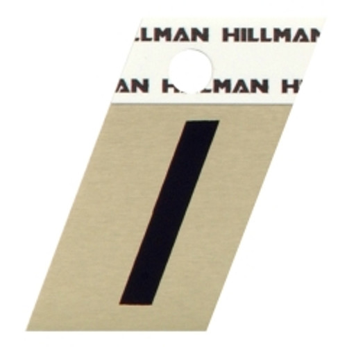 Hillman - 840510 - 1.5 in. Reflective Black Metal Self-Adhesive Letter I 1/pc.