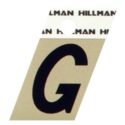 Hillman - 840506 - 1.5 in. Reflective Black Metal Self-Adhesive Letter G 1/pc.