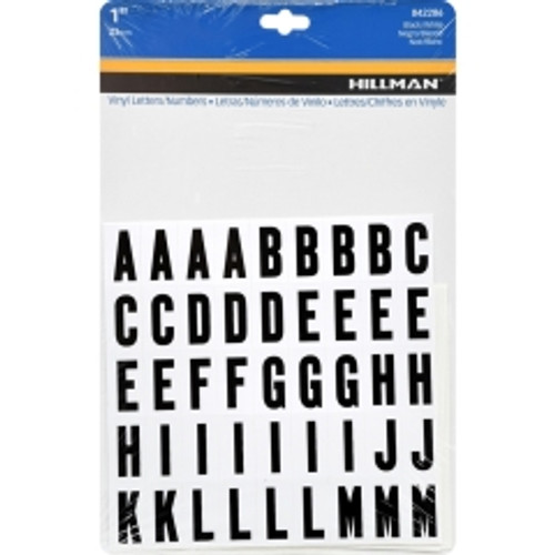 Hillman - 842286 - 1 in. Black Vinyl Self-Adhesive Letter and Number Set 0-9, A-Z 117/pc.