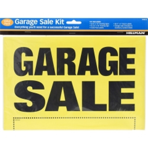 Hillman - 848623 - English Yellow Garage Sale Sign Kit 8 in. H x 12 in. W