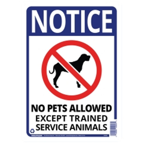 Hillman - 843463 - English White Pet Sign 14 in. H x 10 in. W