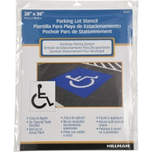 Hillman - 843409 - English White Handicap Parking Lot Stencil 28 in. H x 36 in. W