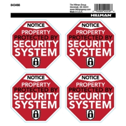 Hillman - 843466 - English White Security Decal 6 in. H x 6 in. W