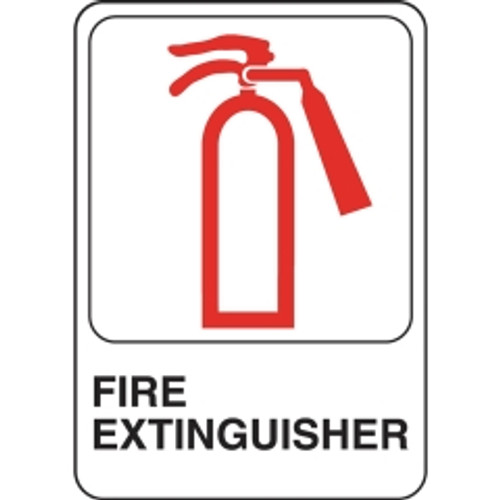 Hillman - 847114 - English White Fire Extinguisher Sign 5 in. H x 7 in. W