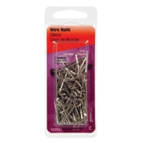 Hillman - 122532 - 17 Ga. x 1 in. L Stainless Steel Wire Nails - 1/Pack 2 oz.