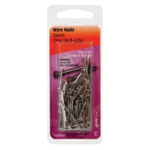 Hillman - 122533 - 17 Ga. x 1-1/4 in. L Stainless Steel Wire Nails - 1/Pack 2 oz.