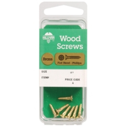 Hillman - 7258 - No. 6 x 3/4 in. L Phillips Wood Screws - 8/Pack