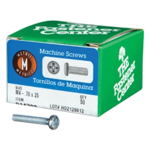 Hillman - 914702 - M4-0.7 x 25 mm L Phillips Pan Head Zinc-Plated Steel Metric Machine Screws - 50/Pack