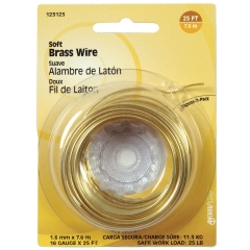 Hillman - 123123-N - 25 ft. L Brass 16 Ga. Wire