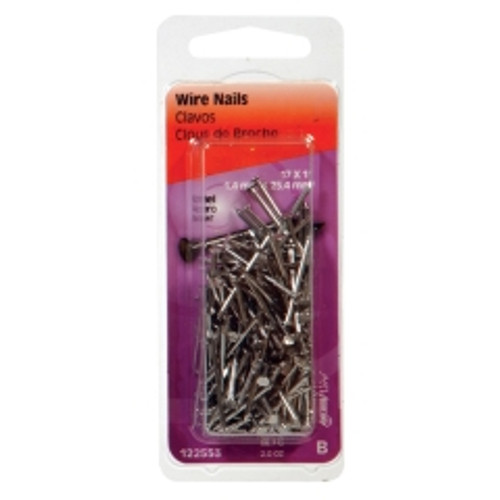 Hillman - 122553 - 17 Ga. x 1 in. L Bright Steel Wire Nails - 1/Pack 2 oz.