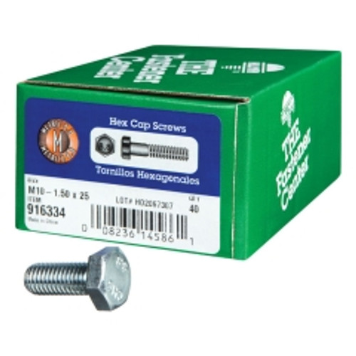 Hillman - 916334 - M10-1.50 mm Dia. x 25 mm L Heat Treated Steel Hex Head Cap Screw - 40/Pack