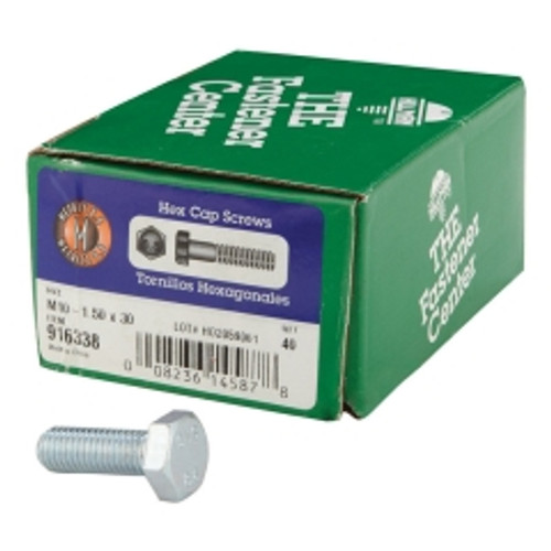 Hillman - 916338 - M10-1.50 mm Dia. x 30 mm L Heat Treated Steel Hex Head Cap Screw - 40/Pack