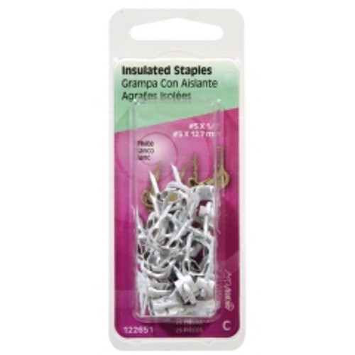 Hillman - 122651 - No. 5 x 1/2 in. L White Steel Insualted Staples 5 Ga. 25 lb.