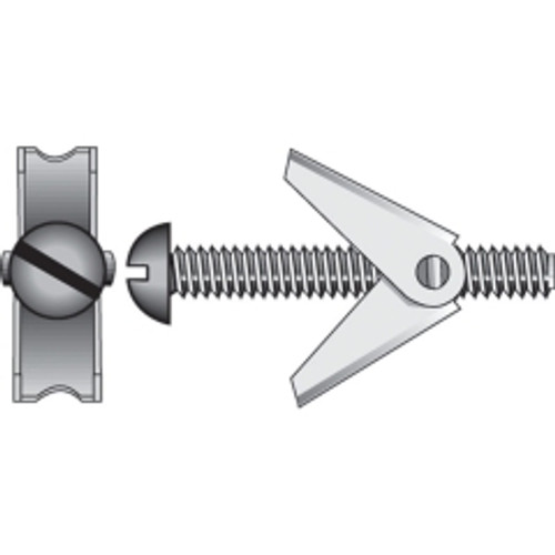 Hillman - 5025 - 1/8 in. Dia. x 4 in. L Round Steel Toggle Bolt - 2/Pack