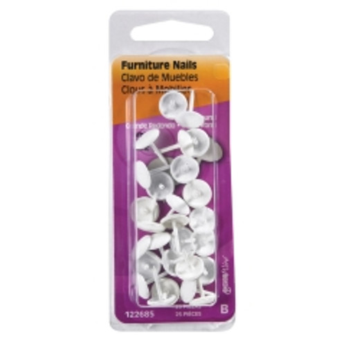 Hillman - 122685 - Large Brass-Plated White Brass Furniture Nails - 25/Pack