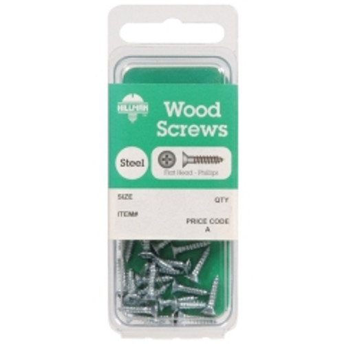 Hillman - 5763 - No. 4 x 3/4 in. L Phillips Zinc-Plated Wood Screws - 25/Pack