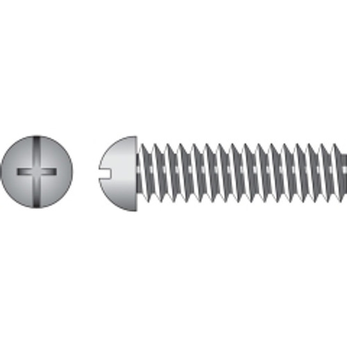 Hillman - 90191 - No. 8-32 x 1 in. L Combination Round Head Zinc-Plated Steel Machine Screws - 100/Pack