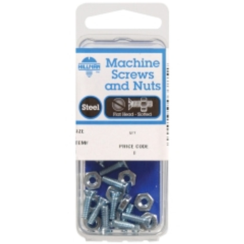 Hillman - 7758 - No. 6-32 x 3/4 in. L Slotted Flat Head Zinc-Plated Steel Machine Screws - 10/Pack