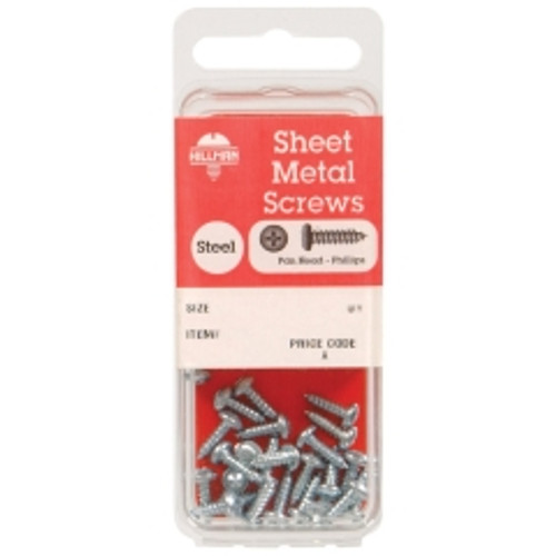 Hillman - 5424 - No. 6 x 1 in. L Phillips Pan Head Zinc-Plated Steel Sheet Metal Screws 15 - 1/Pack