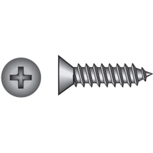 Hillman - 80168 - No. 6 x 1 in. L Phillips Flat Head Zinc-Plated Steel Sheet Metal Screws 100 - 1/Pack