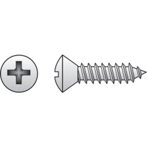 Hillman - 823662 - No. 8 x 3/4 in. L Phillips Oval Head Stainless Steel Sheet Metal Screws 100 - 1/Pack