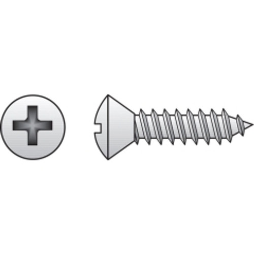 Hillman - 823626 - No. 6 x 1 in. L Phillips Oval Head Stainless Steel Sheet Metal Screws 100 - 1/Pack